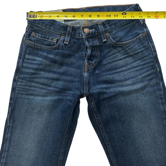 Hollister Mens 28x30 Straight Leg Dark Blue Button Fly Denim Blue Jeans EUC - Picture 4 of 16